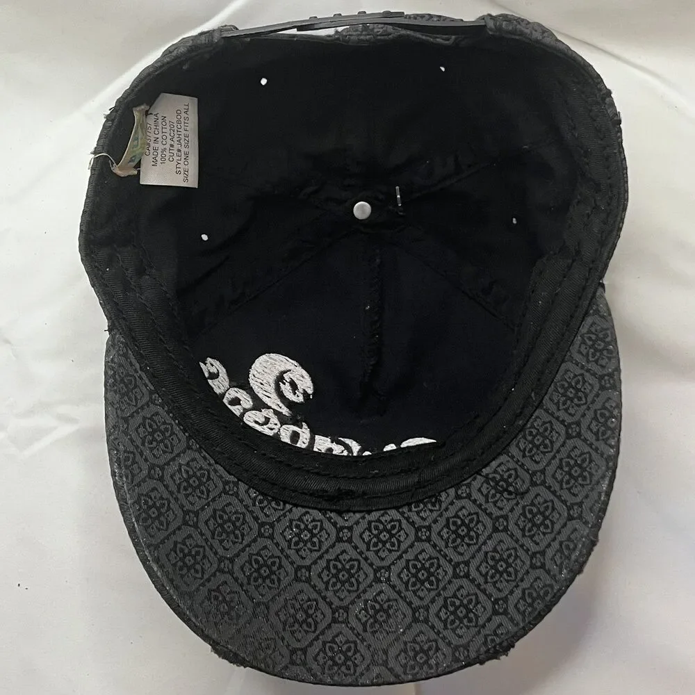 Vintage Billabong Snapback Hat Geometric Embroidered Rope Stitching Black